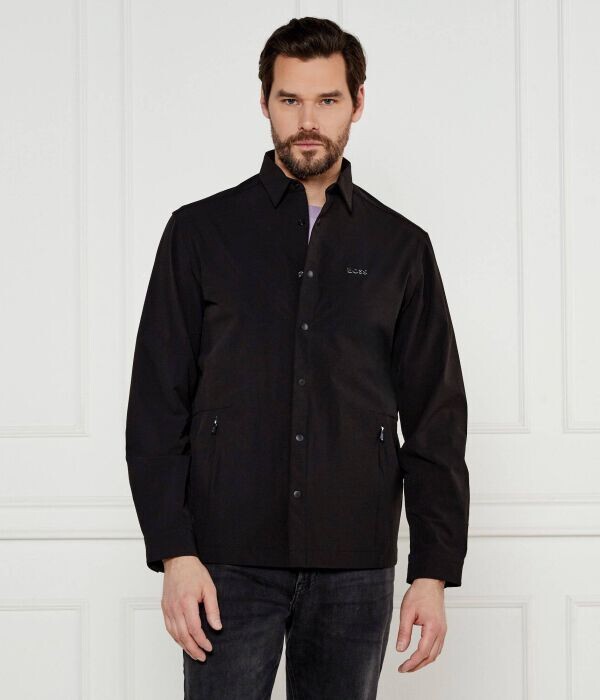 Куртка-рубашка Boss Green с карманами на молнии, черный 
Куртка-рубашка Boss Green с карманами на молнии, черный
