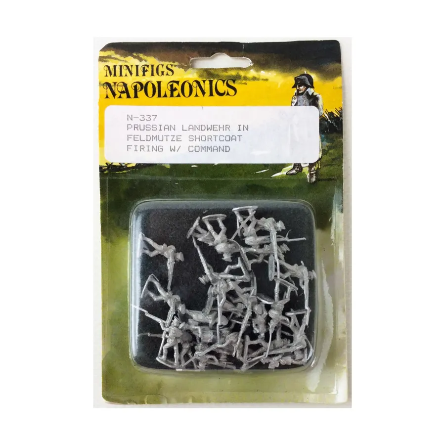 Прусский ландвер в фельдмутце ведет стрельбу с командованием, Napoleonic Miniatures - Prussian (15mm) (Minifigs)
Прусский ландвер в фельдмутце ведет стрельбу с командованием, Napoleonic Miniatures - Prussian (15mm) (Minifigs)