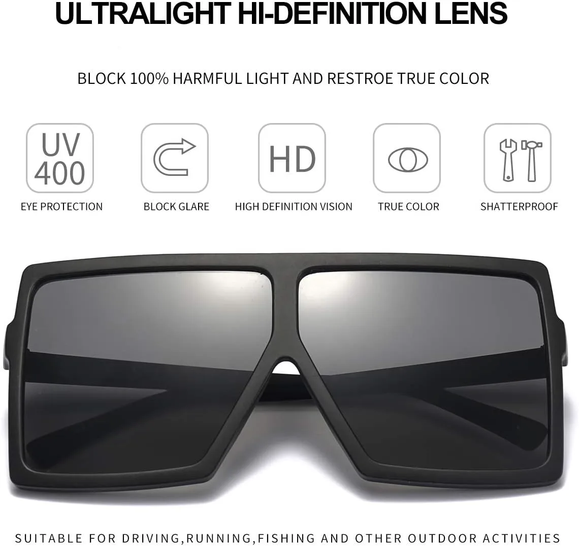 Солнцезащитные очки Dollger Square Oversized для женщин и мужчин, модные большие черные солнцезащитные очки в стиле 70-х с плоской верхней частью, B,black
Солнцезащитные очки Dollger Square Oversized для женщин и мужчин, модные большие черные солнцезащитные очки в стиле 70-х с плоской верхней частью, B,black