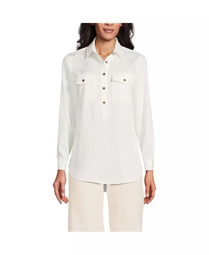 Женский топ TENCEL Fiber Popover Lands' End, белый
Женский топ TENCEL Fiber Popover Lands' End, белый