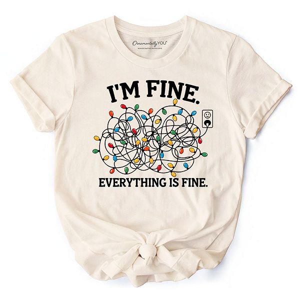 Футболка I’M Fine с новогодними гирляндами, забавная праздничная с надписью для уставших от праздников Ornamentallyyou, Natural
Футболка I’M Fine с новогодними гирляндами, забавная праздничная с надписью для уставших от праздников Ornamentallyyou, Natural