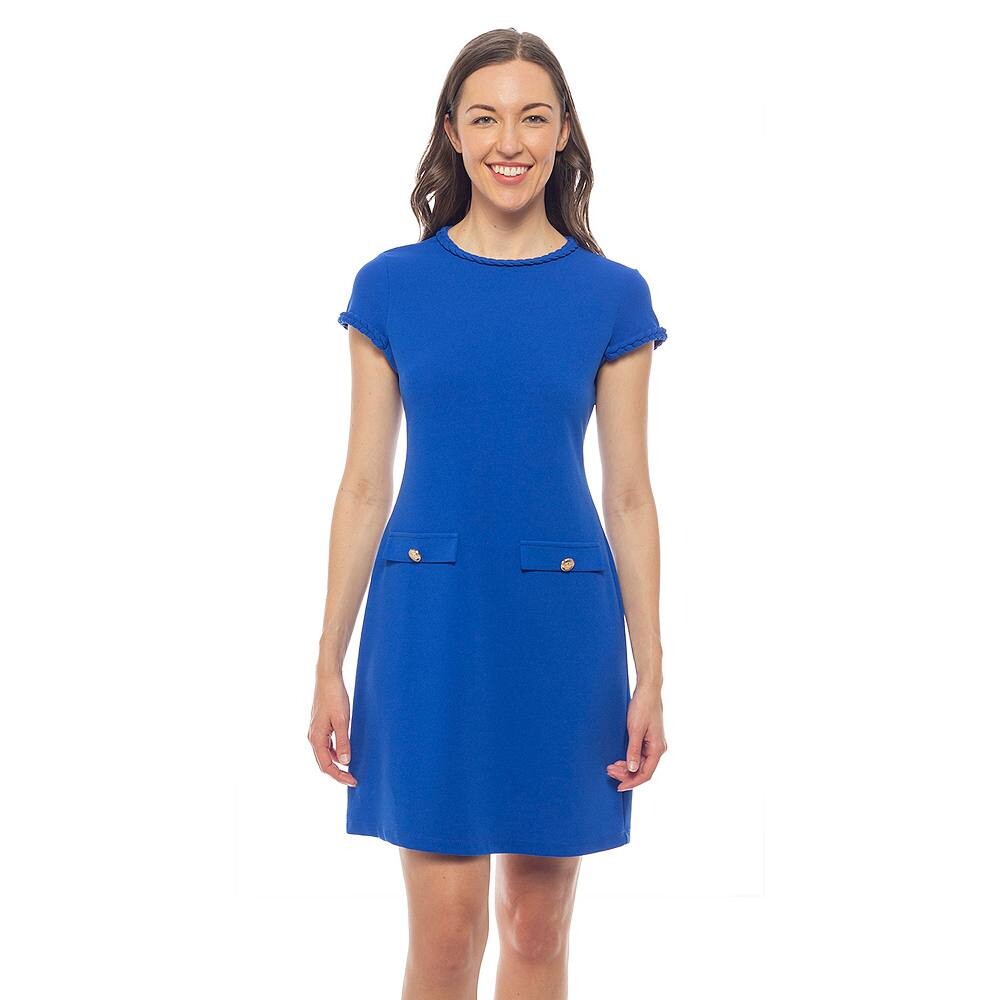 Женское серое платье с двумя карманами и короткими рукавами Isaac Mizrahi, цвет Royal 
Женское серое платье с двумя карманами и короткими рукавами Isaac Mizrahi, цвет Royal