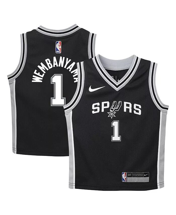 Черная майка игрока Victor Wembanyama San Antonio Spurs Swingman для мальчиков и девочек дошкольного возраста — Icon Edition Nike, черный
Черная майка игрока Victor Wembanyama San Antonio Spurs Swingman для мальчиков и девочек дошкольного возраста — Icon Edition Nike, черный