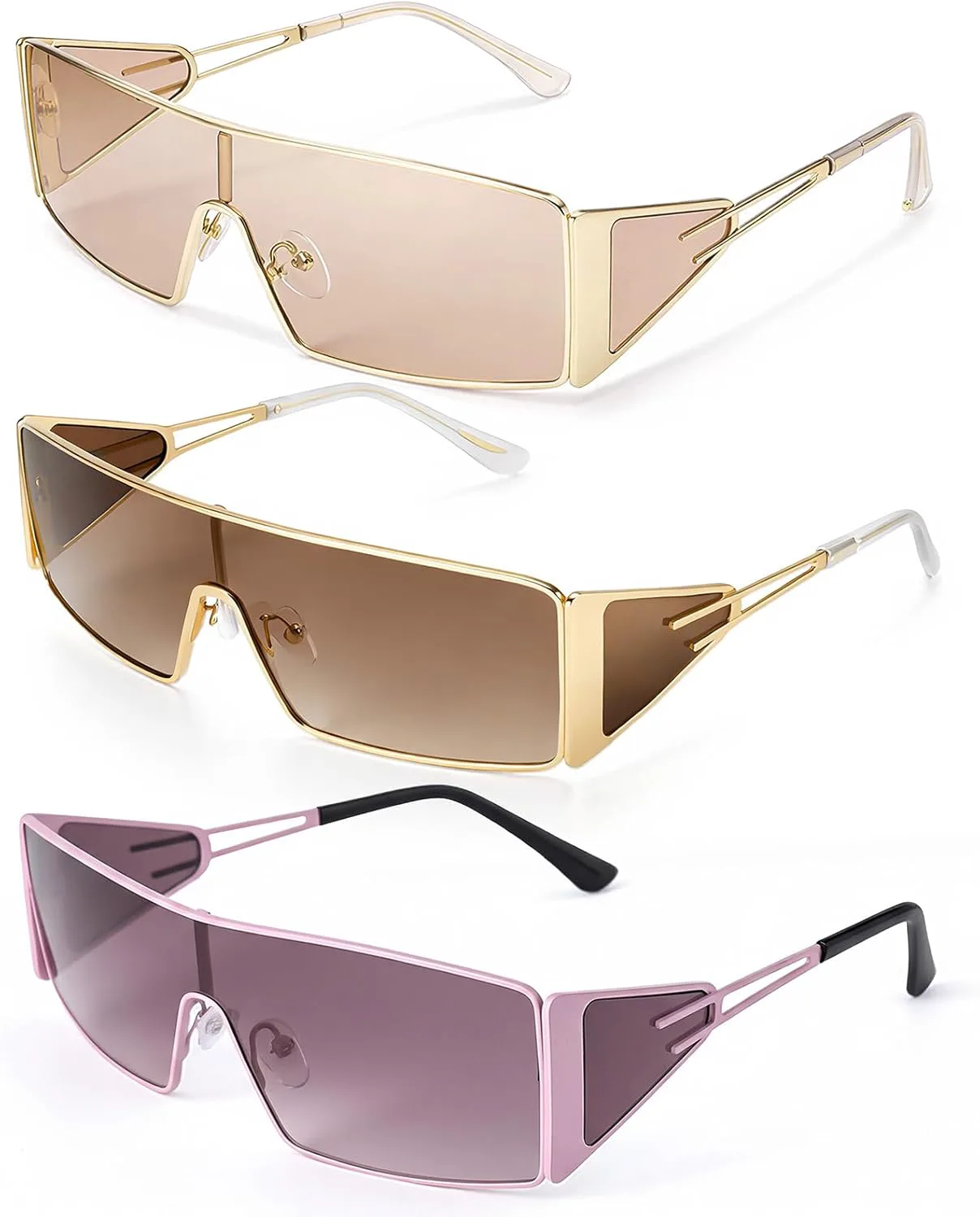 Солнцезащитные очки JATEBI 3/6 пар в стиле Y2K для женщин и мужчин, большие безободковые солнцезащитные очки в стиле 2000-х, обтекаемые очки, Pink+grey+black+brown
Солнцезащитные очки JATEBI 3/6 пар в стиле Y2K для женщин и мужчин, большие безободковые солнцезащитные очки в стиле 2000-х, обтекаемые очки, Pink+grey+black+brown