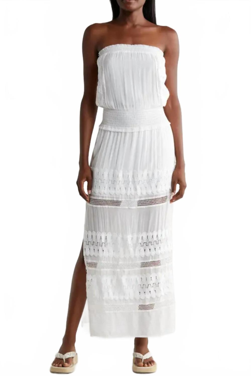 Strapless Crochet Maxi In White ELAN
Strapless Crochet Maxi In White ELAN