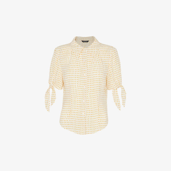 Блузка из овального трикотажного полотна с завязками на рукавах Whistles, бежевый
Блузка из овального трикотажного полотна с завязками на рукавах Whistles, бежевый