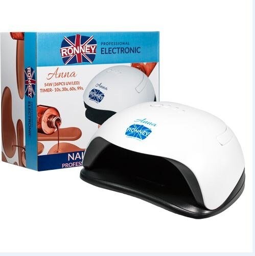 Профессиональная лампа для ногтей UV+LED 54Вт Белая, 1 шт. Ronney, Anna
Профессиональная лампа для ногтей UV+LED 54Вт Белая, 1 шт. Ronney, Anna
