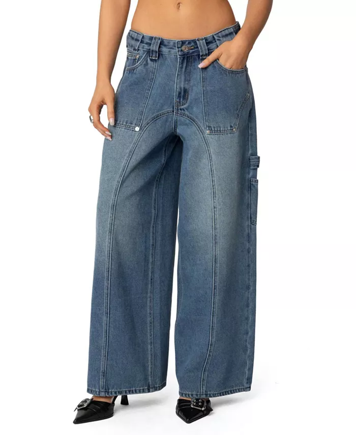 Женские джинсы Tal Baggy с низкой талией Carpenter Edikted, синий 
Женские джинсы Tal Baggy с низкой талией Carpenter Edikted, синий