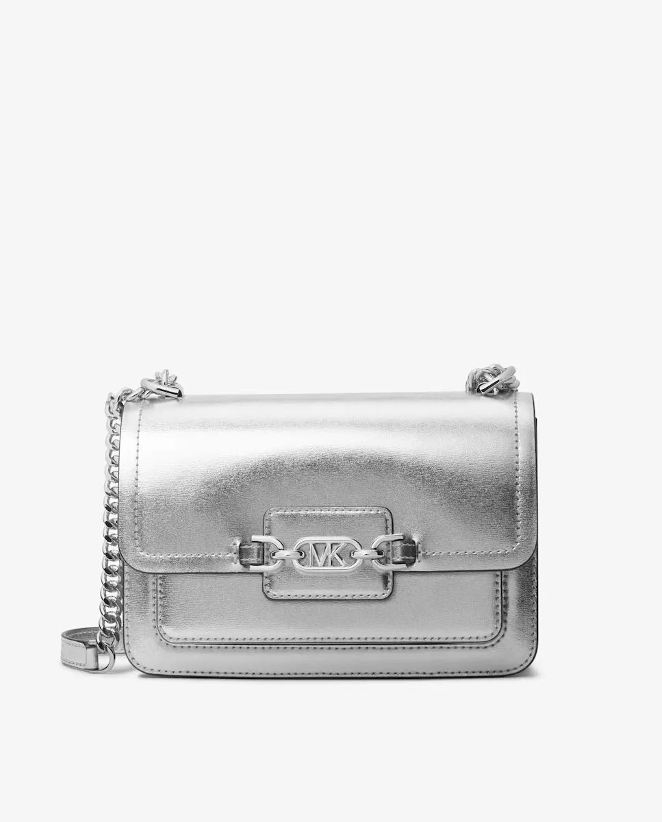 Женская кожаная сумка через плечо Heather с ручкой-цепочкой Michael Michael Kors, серебрянный, Серебристый, Женская кожаная сумка через плечо Heather с ручкой-цепочкой Michael Michael Kors, серебрянный