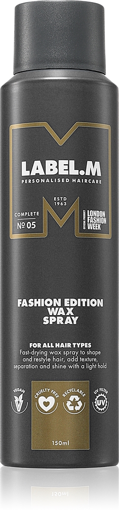 Спрей-Воск для укладки волос Fashion Edition Label.M, 150 мл
Спрей-Воск для укладки волос Fashion Edition Label.M, 150 мл