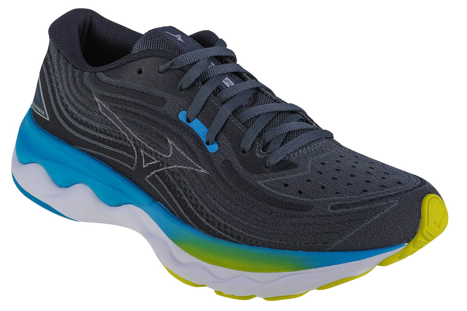 Кроссовки Mizuno Wave Skyrise 4, темно-серый/голубой/зеленый
Кроссовки Mizuno Wave Skyrise 4, темно-серый/голубой/зеленый