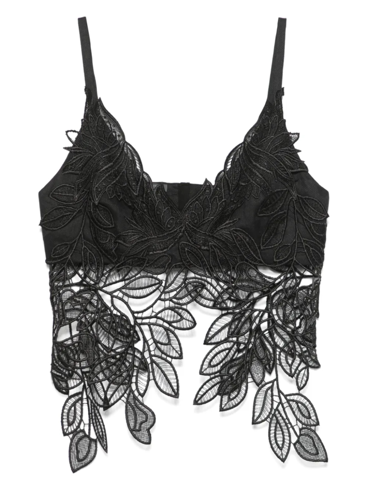 Топ из гипюра и кружева Alberta Ferretti, черный
Топ из гипюра и кружева Alberta Ferretti, черный