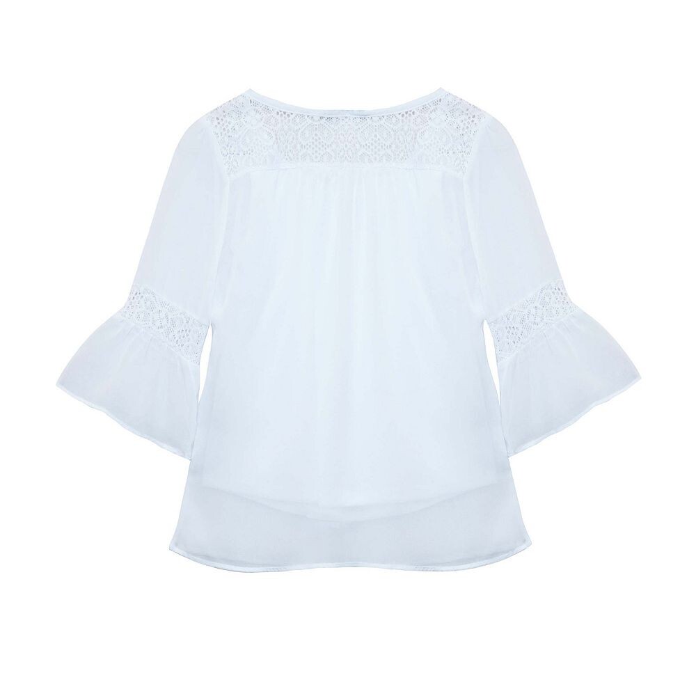 Кружевной топ с рукавами-колокольчиками IZ Byer для девочек 7–16 лет, белый
Кружевной топ с рукавами-колокольчиками IZ Byer для девочек 7–16 лет, белый