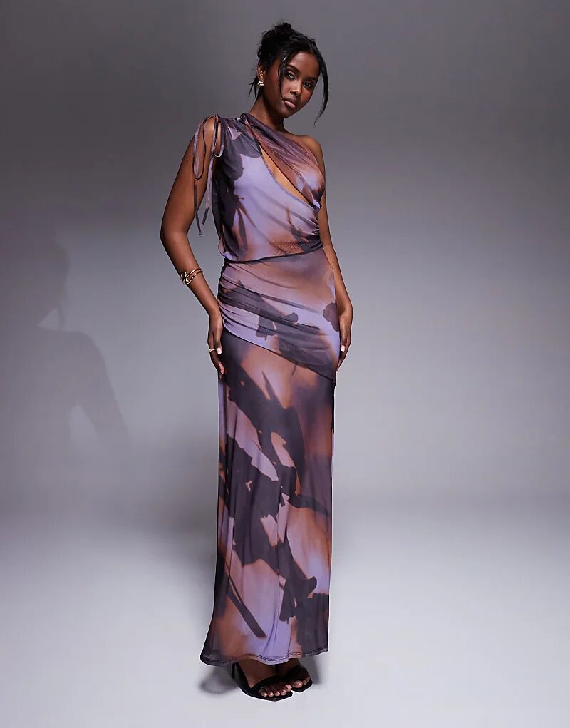 Платье миди ASOS DESIGN на одно плечо с сетчатым канавочным узором, завязками и разрезом с размытым фиолетовым принтом
Платье миди ASOS DESIGN на одно плечо с сетчатым канавочным узором, завязками и разрезом с размытым фиолетовым принтом