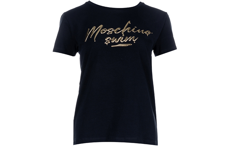 Moschino Женская черная футболка с круглым вырезом, умеренно прямой крой
Moschino Женская черная футболка с круглым вырезом, умеренно прямой крой