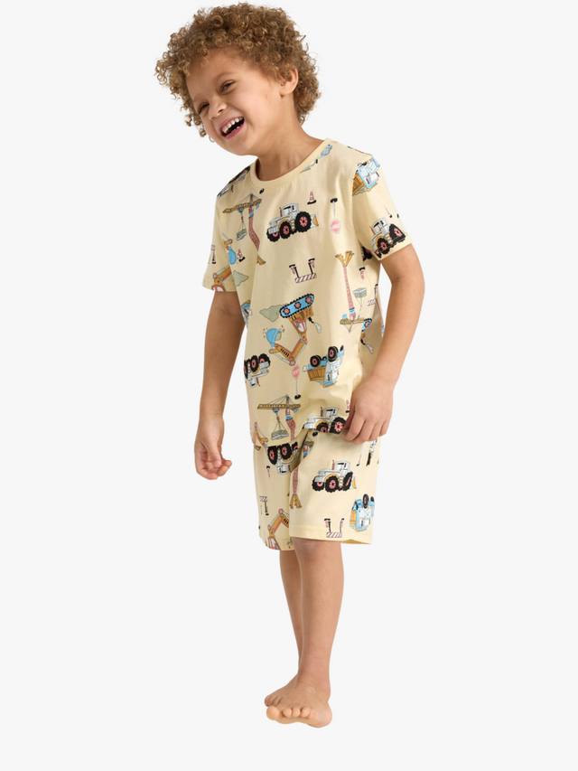 Детский хлопковый комплект пижамы-шорт с принтом строительной техники Lindex, Light Yellow
Детский хлопковый комплект пижамы-шорт с принтом строительной техники Lindex, Light Yellow