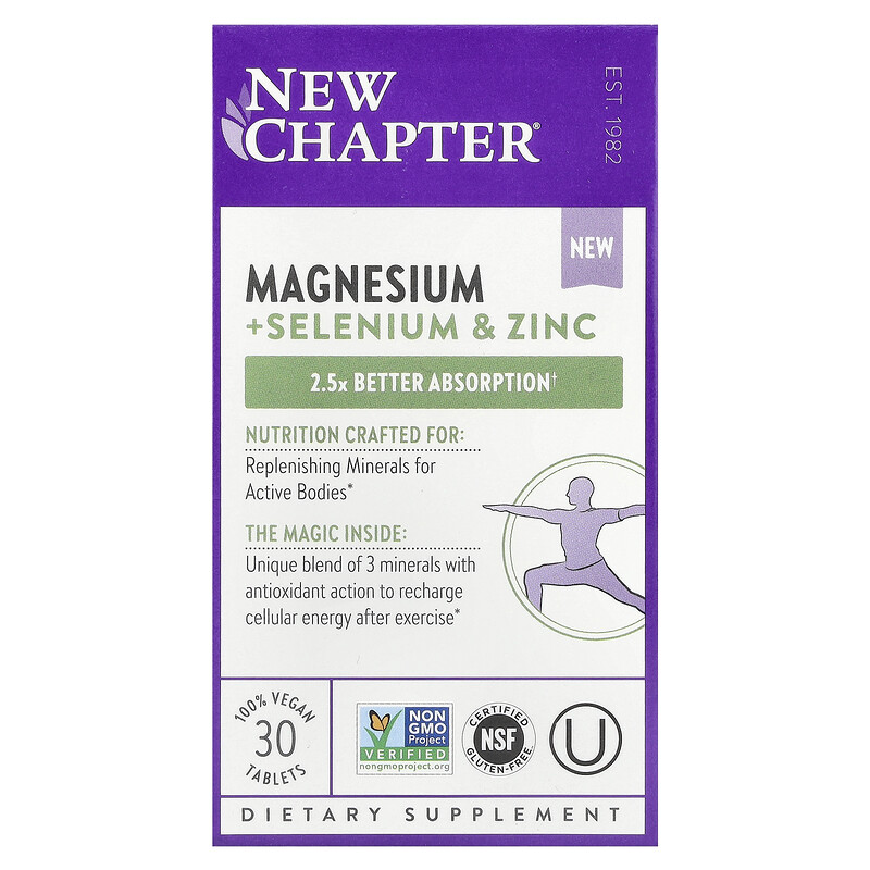 New Chapter, Magnesium + Selenium & Zinc, 30 Vegan Tablets
New Chapter, Magnesium + Selenium & Zinc, 30 Vegan Tablets
