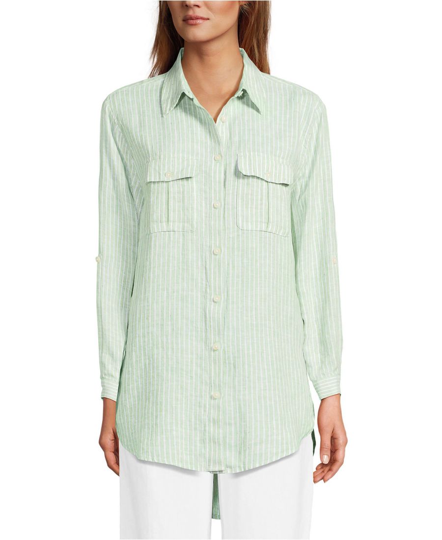 Женская льняная туника с рукавами, подвернутыми манжетами, свободного кроя Lands' End, Pale emerald/lilac stripe, Зеленый, Женская льняная туника с рукавами, подвернутыми манжетами, свободного кроя Lands' End, Pale emerald/lilac stripe
Женская льняная туника с рукавами, подвернутыми манжетами, свободного кроя Lands' End, Pale emerald/lilac stripe, Зеленый, Женская льняная туника с рукавами, подвернутыми манжетами, свободного кроя Lands' End, Pale emerald/lilac stripe