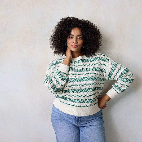 Свитер с ажурным узором Plus size Lc Lauren Conrad, Green Maeve Stripe
Свитер с ажурным узором Plus size Lc Lauren Conrad, Green Maeve Stripe