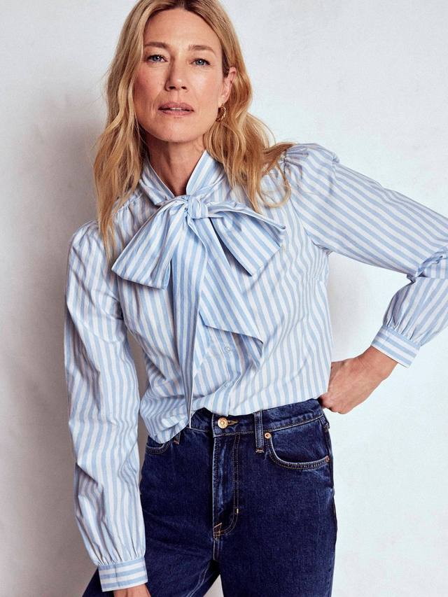 Топ с полосатой галстучной отделкой Boden, Blue/Ivory
Топ с полосатой галстучной отделкой Boden, Blue/Ivory