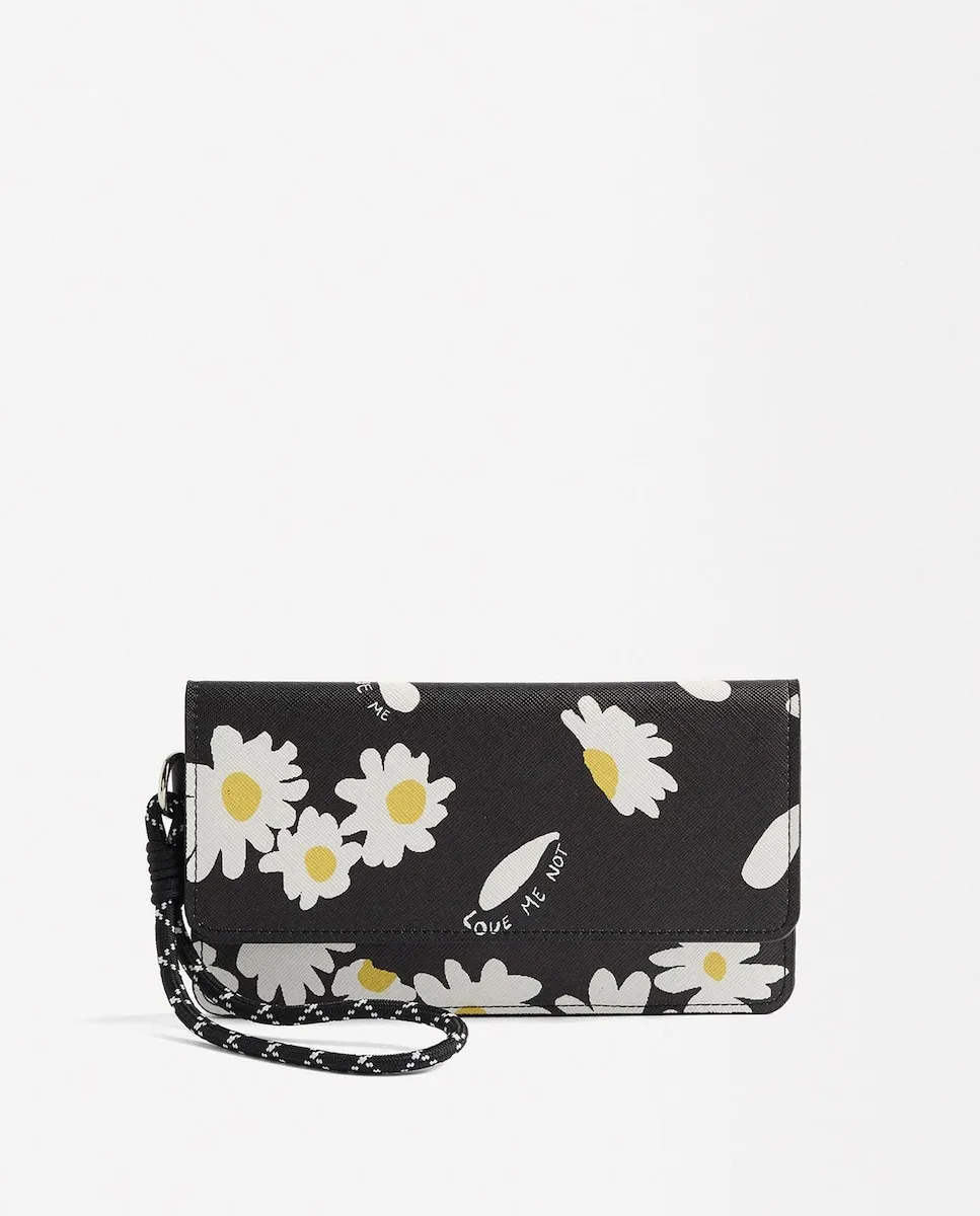 Большой женский кошелек с клапаном и цветочным принтом Parfois, черный
Большой женский кошелек с клапаном и цветочным принтом Parfois, черный