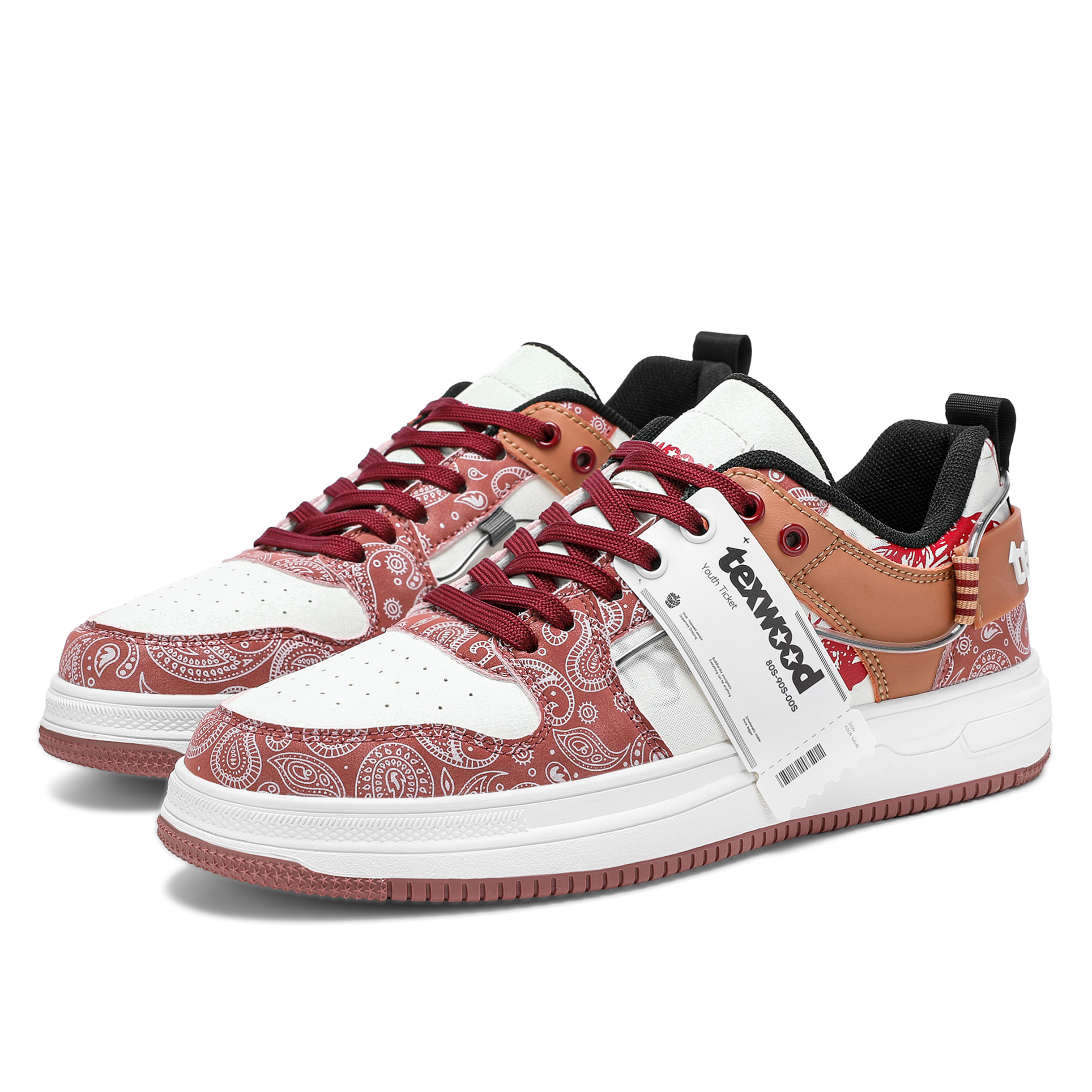 Сбалансированные, легкие и дышащие низкие мужские кроссовки для скейтбординга TEXWOOD, Ink Wash Burgundy 
Сбалансированные, легкие и дышащие низкие мужские кроссовки для скейтбординга TEXWOOD, Ink Wash Burgundy