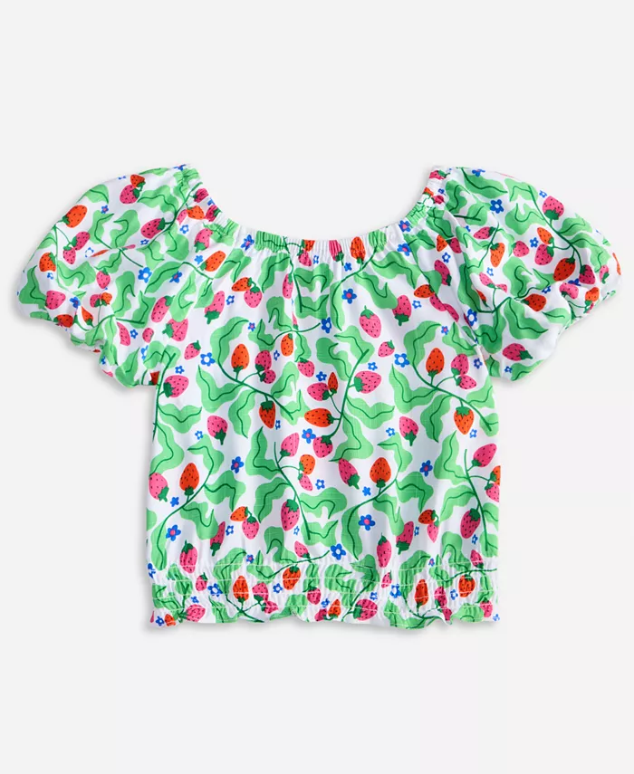 Топ с ягодным принтом и присборенными рукавами-фонариками для девочек Epic Threads, белый
Топ с ягодным принтом и присборенными рукавами-фонариками для девочек Epic Threads, белый