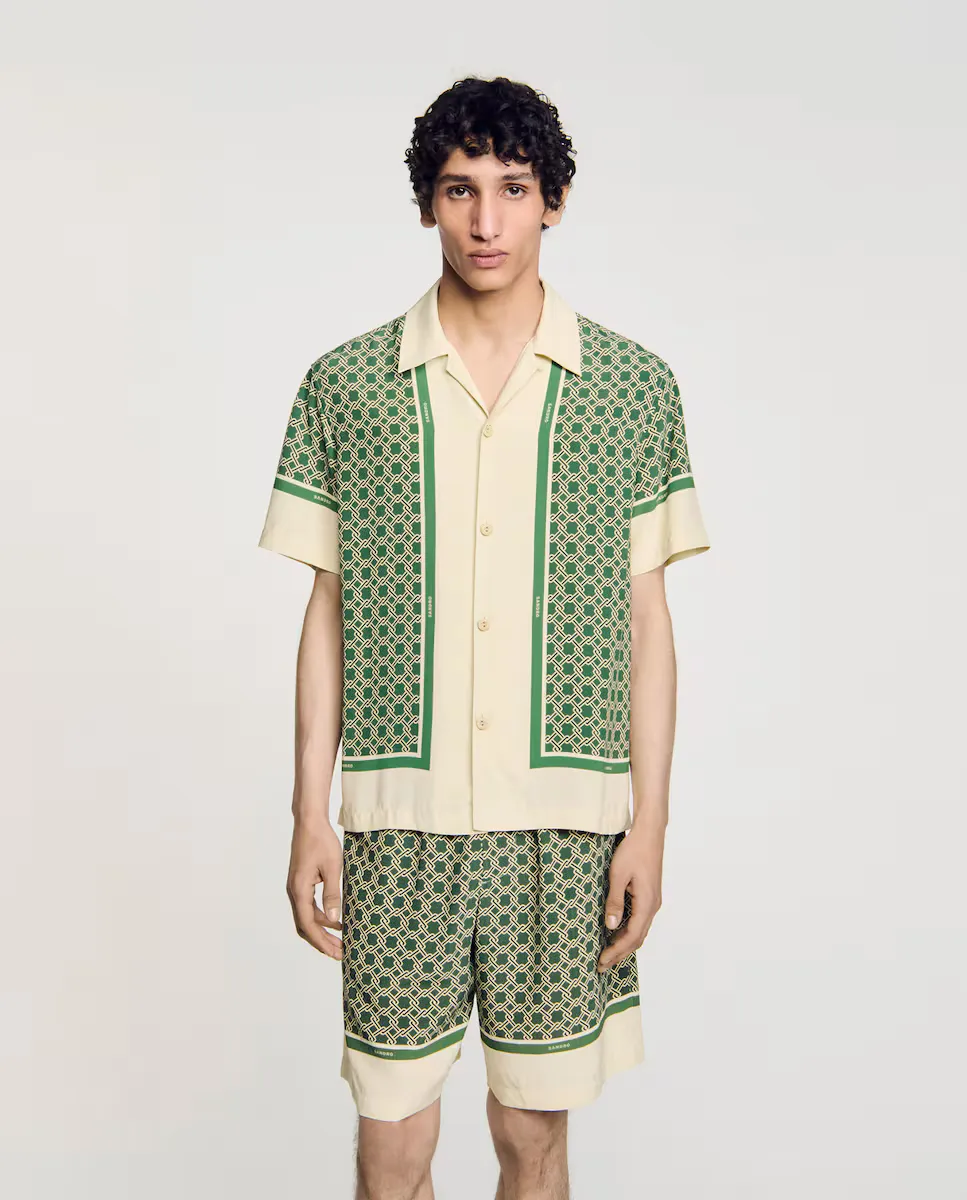 Мужская короткорукавная рубашка с принтом Sandro, желтый
Мужская короткорукавная рубашка с принтом Sandro, желтый