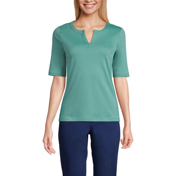 Женский современный топ с полурукавом и разрезом на шее Lands' End, цвет teal shadow
Женский современный топ с полурукавом и разрезом на шее Lands' End, цвет teal shadow