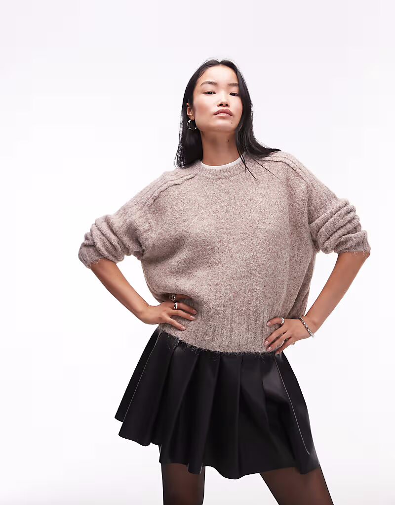 Свободный трикотажный джемпер с отделкой в рубчик, грибной цвет Topshop, серо-коричневый
Свободный трикотажный джемпер с отделкой в рубчик, грибной цвет Topshop, серо-коричневый