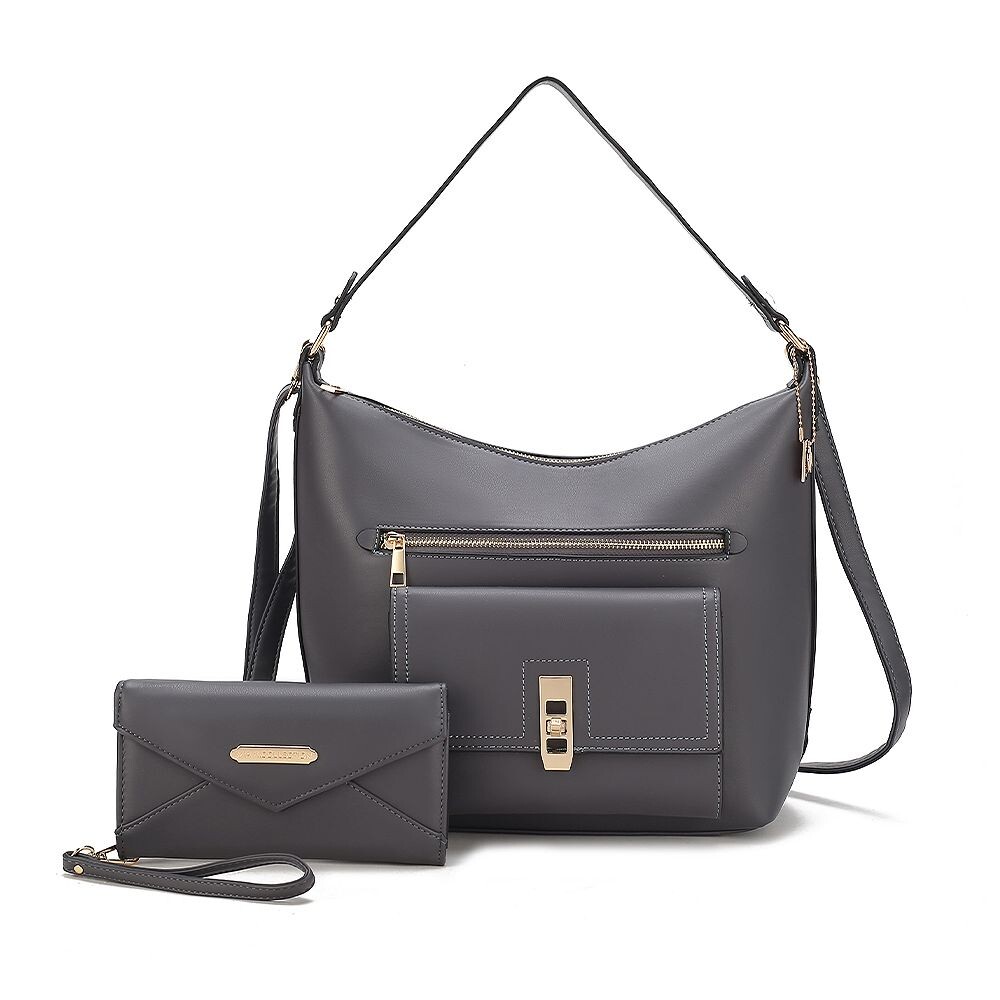 MKF Collection Clara Сумка-хобо из веганской кожи и кошелек на руку от Mia K, цвет Charcoal
MKF Collection Clara Сумка-хобо из веганской кожи и кошелек на руку от Mia K, цвет Charcoal