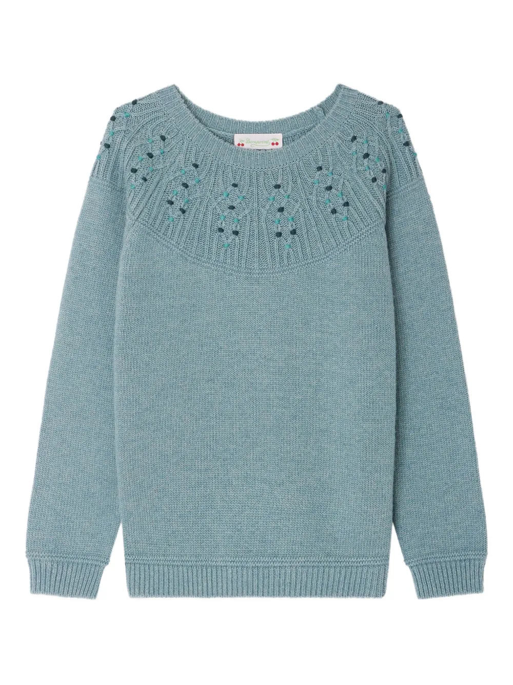 Декорированный джемпер фактурной вязки Bonpoint, зеленый
Декорированный джемпер фактурной вязки Bonpoint, зеленый