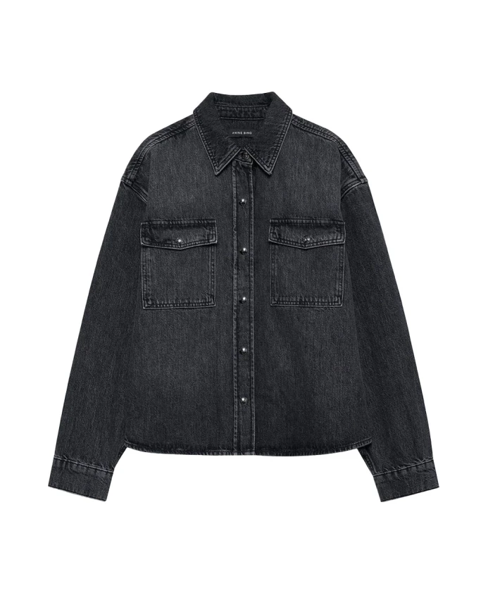 Джинсовая рубашка прямого кроя Anine Bing, серый
Джинсовая рубашка прямого кроя Anine Bing, серый