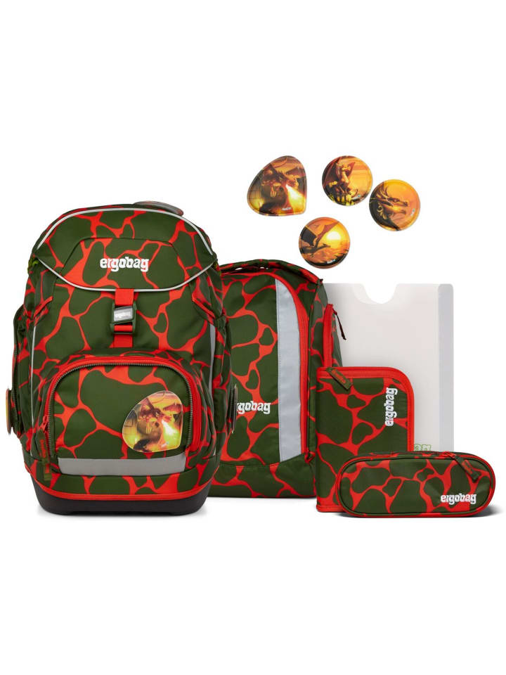 Ergobag Набор школьных рюкзаков, 6 предметов, Огнедышащий медведь 2025, зелено-красный
Ergobag Набор школьных рюкзаков, 6 предметов, Огнедышащий медведь 2025, зелено-красный