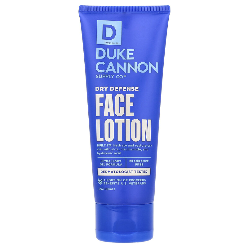 Duke Cannon Supply Co., Лосьон для лица Dry Defense, без отдушек, 88 мл (3 жидк. унц.)
Duke Cannon Supply Co., Лосьон для лица Dry Defense, без отдушек, 88 мл (3 жидк. унц.)