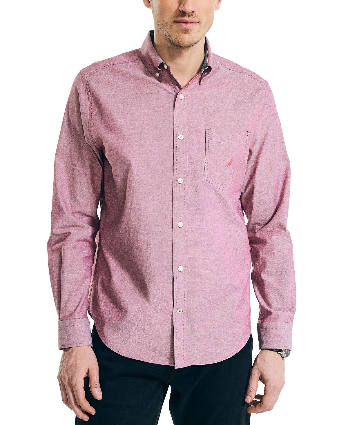 Мужская однотонная оксфордская рубашка классического кроя стрейч на пуговицах Nautica
Мужская однотонная оксфордская рубашка классического кроя стрейч на пуговицах Nautica