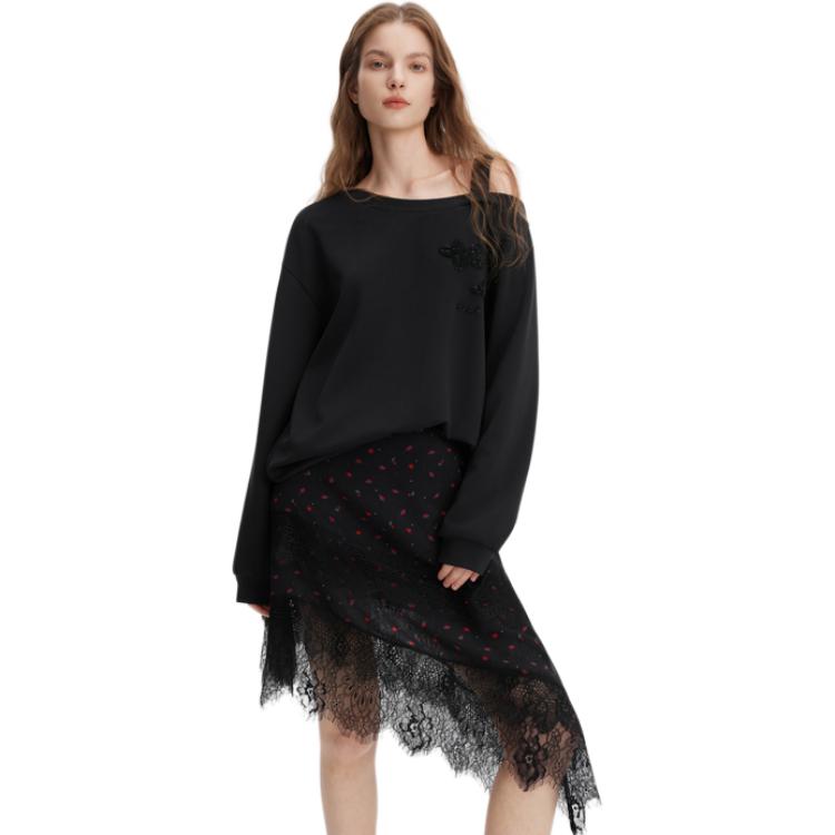 ELLE Свитшот Women's Black Crew Neck Moderate
ELLE Свитшот Women's Black Crew Neck Moderate