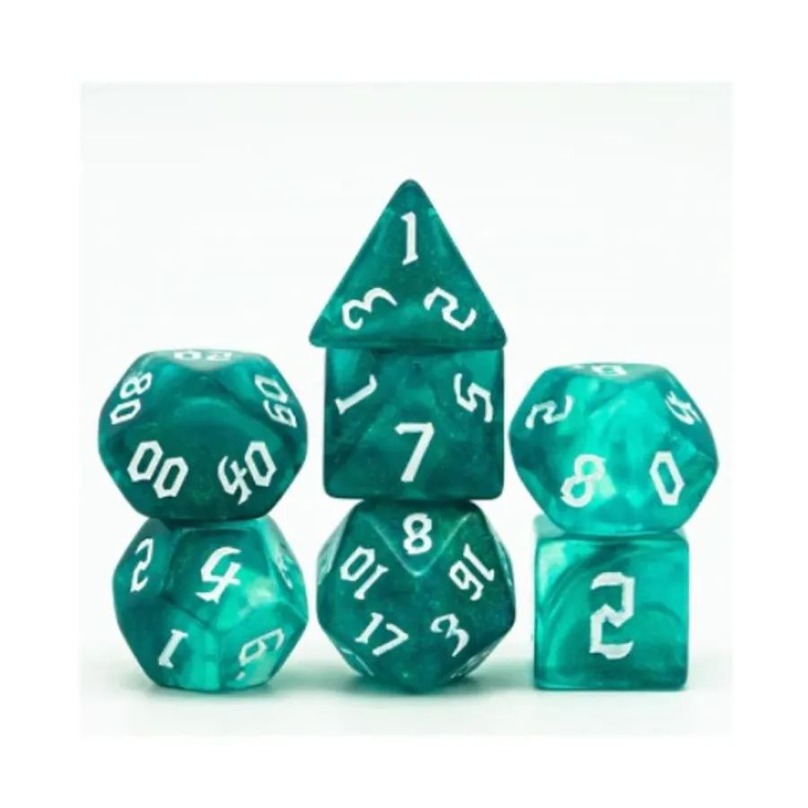 Набор Poly — Ocean Elemental с белым (7), Dice Sets - Resin/Acrylic - Blue, Green, & Purple (Foam Brain Games)
Набор Poly — Ocean Elemental с белым (7), Dice Sets - Resin/Acrylic - Blue, Green, & Purple (Foam Brain Games)