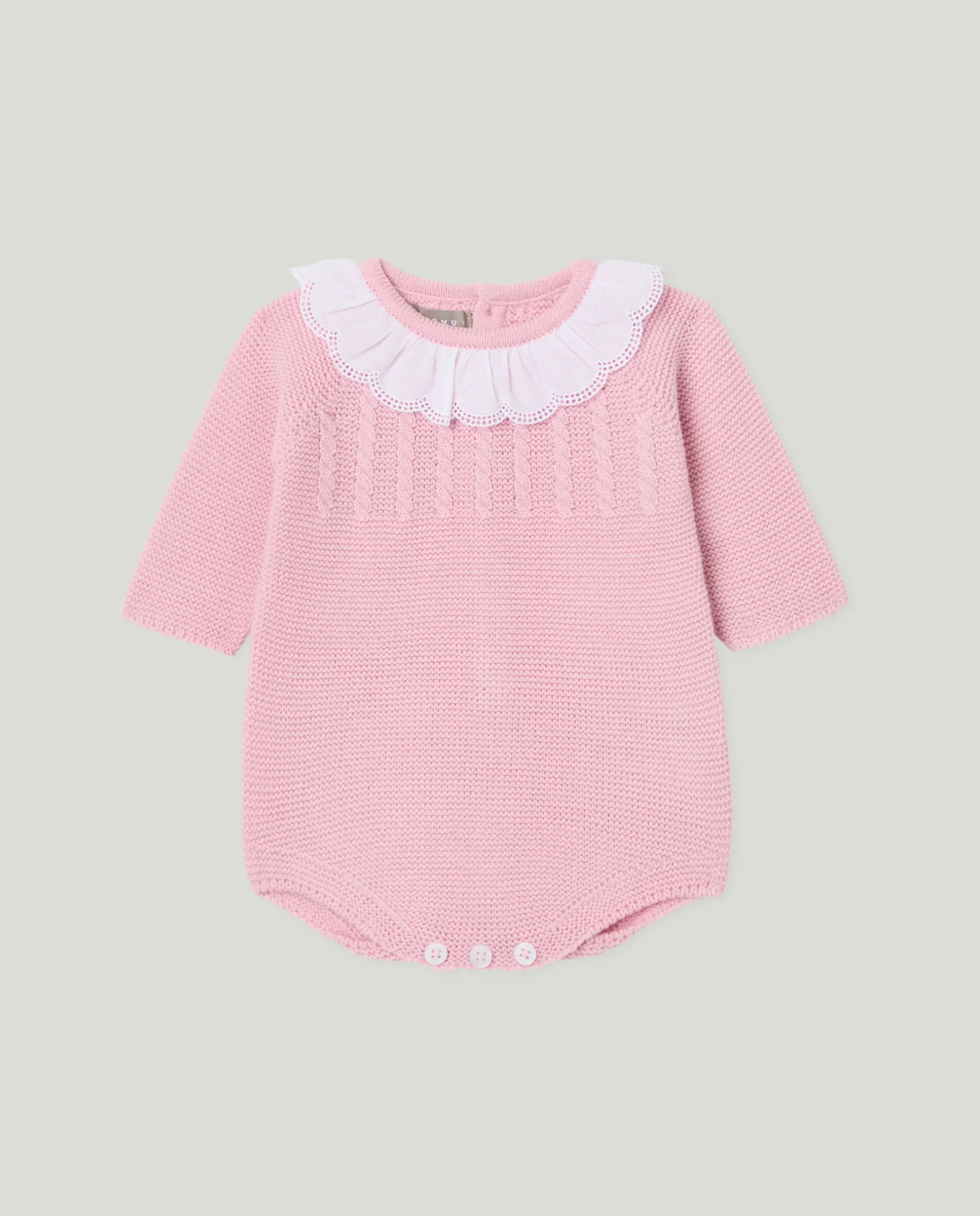 Детский полукомбинезон с длинными рукавами, классическим воротником-стойкой и узором "восьмёрки" на кокетке Coconut El Corte Inglés, розовый
Детский полукомбинезон с длинными рукавами, классическим воротником-стойкой и узором "восьмёрки" на кокетке Coconut El Corte Inglés, розовый