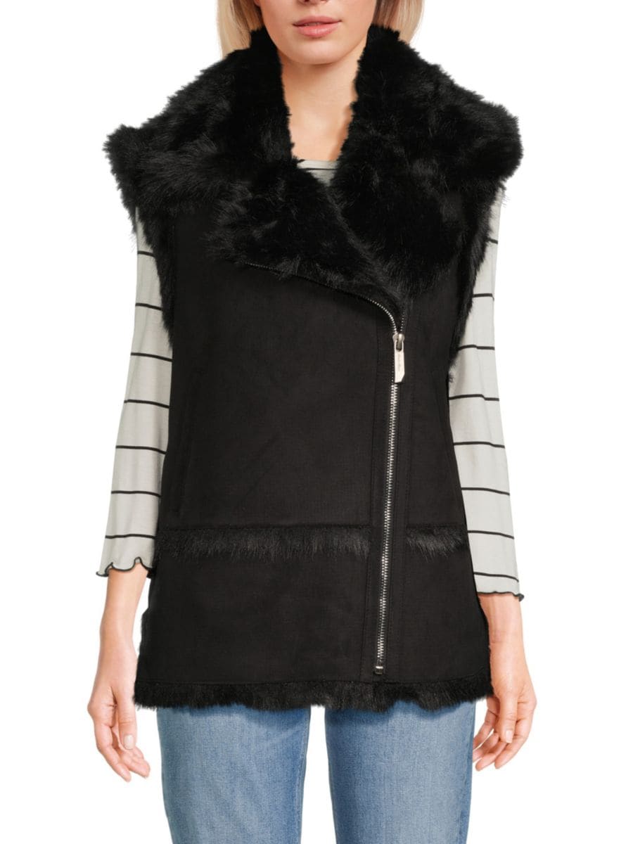 Жилет на молнии из искусственной овчины Toscana и искусственной замши BELLE FARE, черный
Жилет на молнии из искусственной овчины Toscana и искусственной замши BELLE FARE, черный