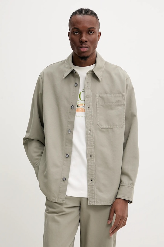 Хлопковая рубашка surchemise basile с вышивкой на груди A.P.C., зеленый
Хлопковая рубашка surchemise basile с вышивкой на груди A.P.C., зеленый