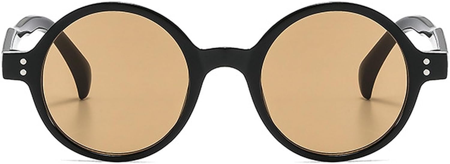 Ретро маленькие круглые солнцезащитные очки для женщин и мужчин с заклепками, модные очки класса люкс с защитой от УФ-излучения UV400 для женщин mincl, Black Champagne
Ретро маленькие круглые солнцезащитные очки для женщин и мужчин с заклепками, модные очки класса люкс с защитой от УФ-излучения UV400 для женщин mincl, Black Champagne