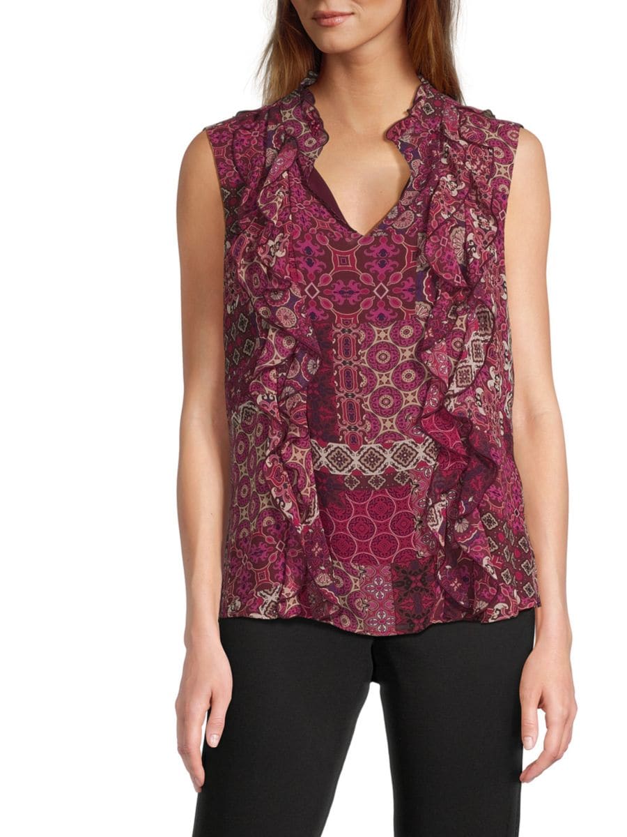 Топ без рукавов с принтом и оборками Karl Lagerfeld Paris, цвет Wine Combo
Топ без рукавов с принтом и оборками Karl Lagerfeld Paris, цвет Wine Combo