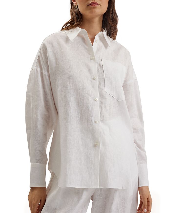 Рубашка свободного покроя с длинным рукавом Toloca Linen Ted Baker, белый
Рубашка свободного покроя с длинным рукавом Toloca Linen Ted Baker, белый