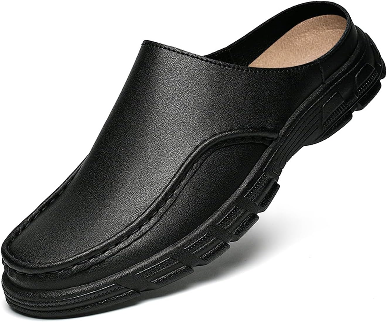 Мужские сандалии-мюли из натуральной кожи с мягкой подошвой, роскошные, с широким круглым носком, без застежки, для официальной носки, повседневные лоферы, удобные дышащие шлепанцы для прогулок Nouriron, черный
Мужские сандалии-мюли из натуральной кожи с мягкой подошвой, роскошные, с широким круглым носком, без застежки, для официальной носки, повседневные лоферы, удобные дышащие шлепанцы для прогулок Nouriron, черный