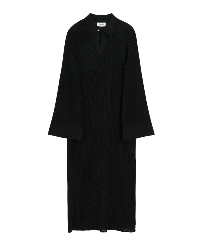 Прозрачное трикотажное платье с воротником Soulland, черный
Прозрачное трикотажное платье с воротником Soulland, черный