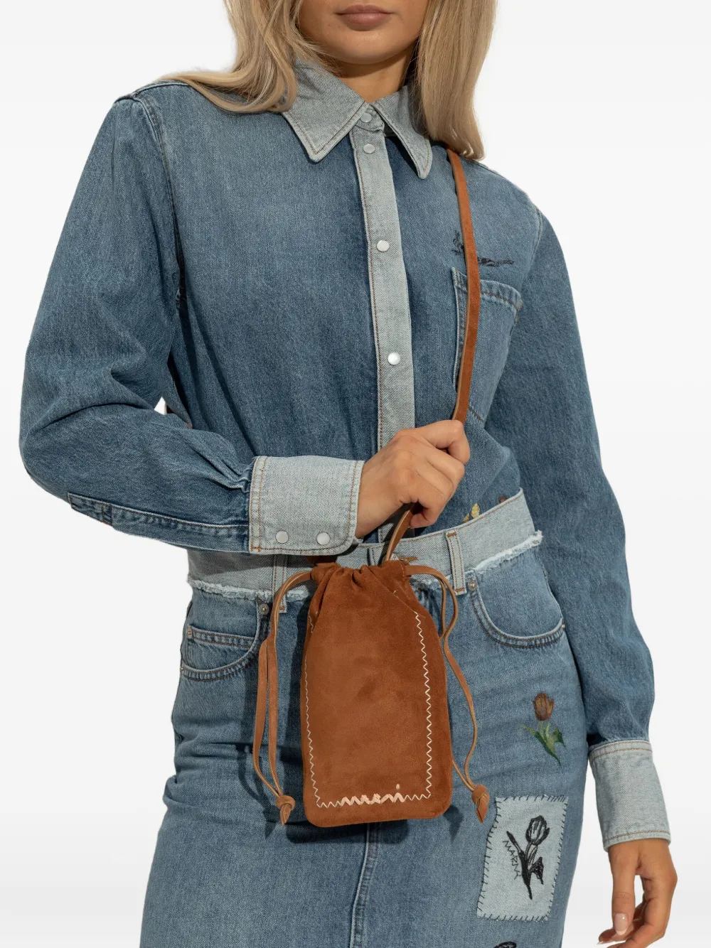 Сумка через плечо с кулиской Marni, коричневый
Сумка через плечо с кулиской Marni, коричневый