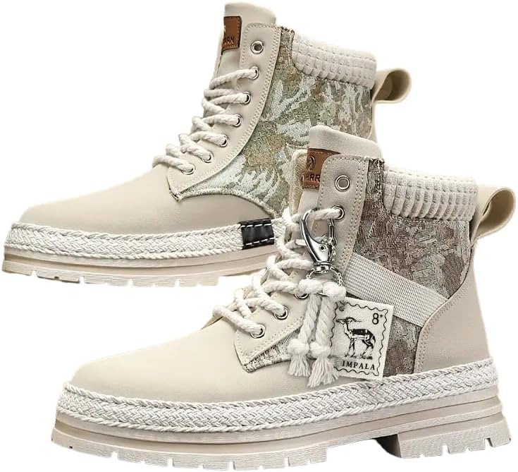 Мужские высокие кеды повседневного стиля - модные всесезонные ботинки на шнуровке с меховым воротником и боковой молнией, прочные для улицы и повседневной носки, высокие кеды Clolinde, бежевый
Мужские высокие кеды повседневного стиля - модные всесезонные ботинки на шнуровке с меховым воротником и боковой молнией, прочные для улицы и повседневной носки, высокие кеды Clolinde, бежевый