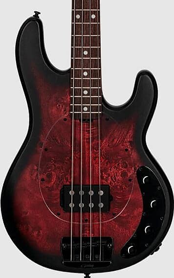 Басс гитара Sterling by Music Man Stingray RAY34 Poplar Burl Bass Guitar - Dark Scarlet Burst Satin
Басс гитара Sterling by Music Man Stingray RAY34 Poplar Burl Bass Guitar - Dark Scarlet Burst Satin