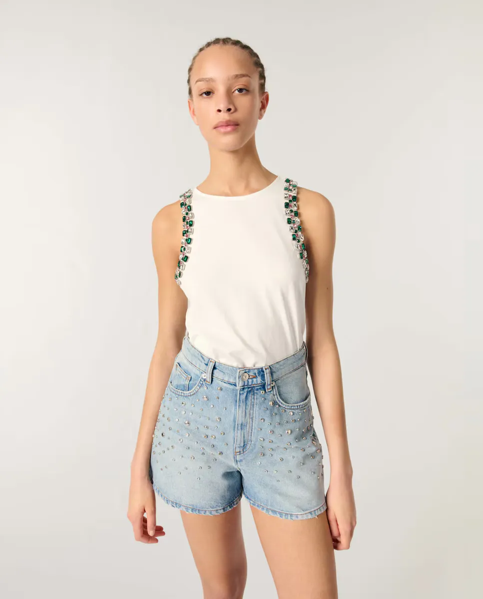 Женская футболка без рукавов со стразами Maje, белый
Женская футболка без рукавов со стразами Maje, белый